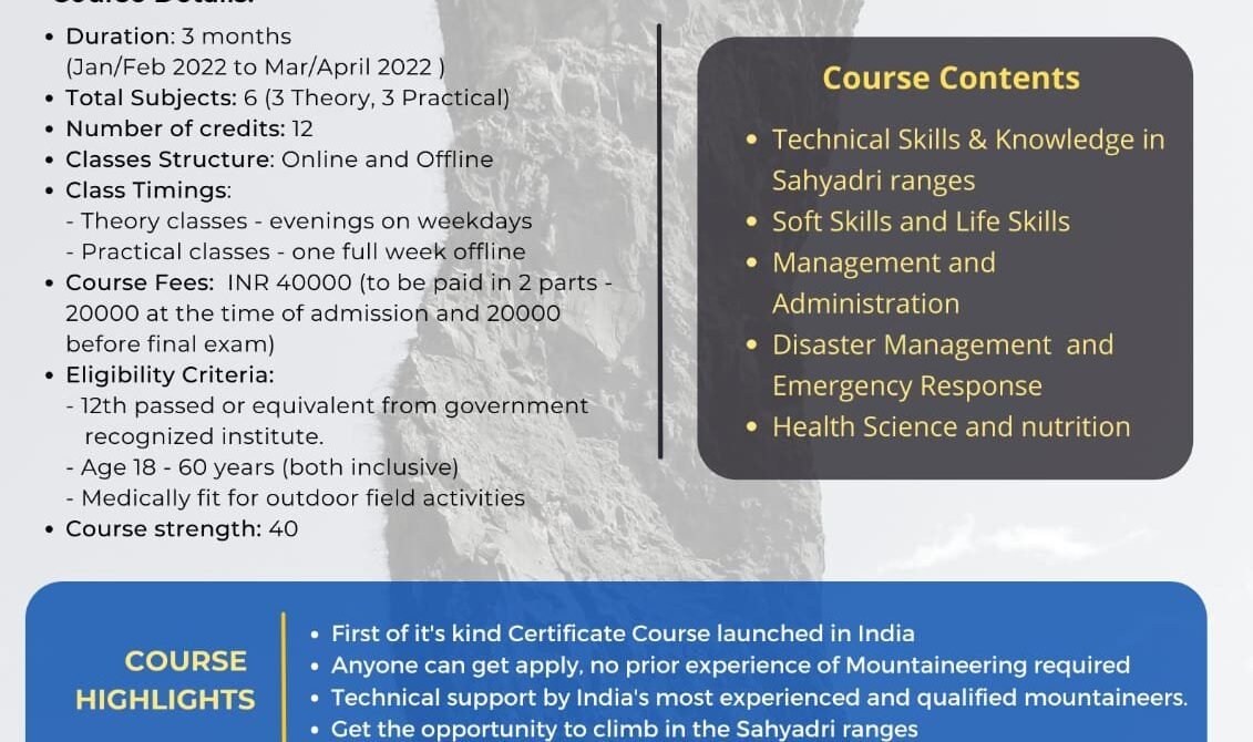 Certificate Course in Mountaineering and Allied Sports